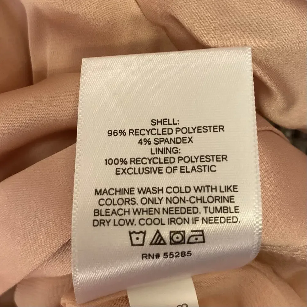 Express Women's Satin One Shoulder Tie Waist Top Pale Pink Size XS - NWT $64 - Picture 16 of 16